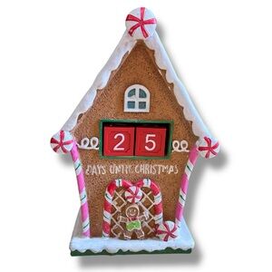 Gingerbread Countdown Calendar with Red and White Accents